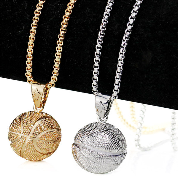 Basketball Pendants Europe And the United States Stainless Steel Necklace Fashion Barrels Jewelry Sports Jewelry Factory Wholesale