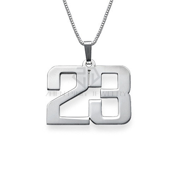 Best Seller Silver Personalized Jewelry Necklace For Men 316 Stainless Steel Jewelry Custom Number Pendant Necklace