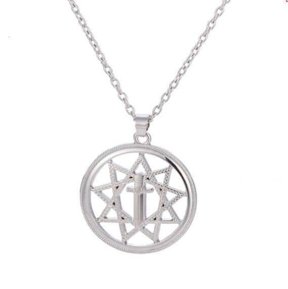 Ancient Sword Russian Style Amulet Slavic Talisman Circle Charm Supernatural Pentagram Sun And Star Pedant Necklace