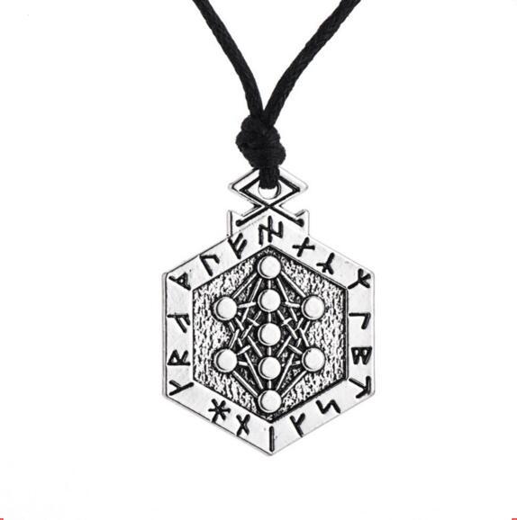 Pendant Necklace Unisex Viking Style Jewelry Magic Card Odin Special Runes Solomon Feeling Zinc Alloy Provide Dropshipping