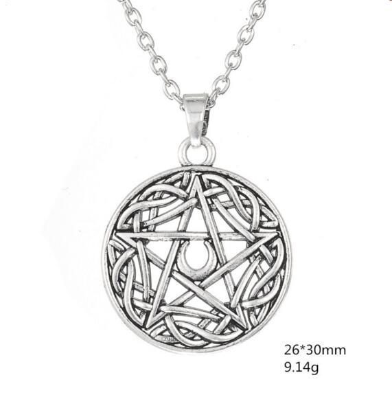 Trendy Alloy Religious David Of Star Pendant Necklaces Men Women Moon Amulet Necklace Jewelry Drop Shipping