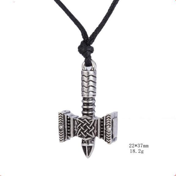 Vintage Style Pendant Necklace Unisex Viking Quake Hammer Design Raytheon Hammer Charm Personality Jewelry Zinc Alloy Provide Dropshipping