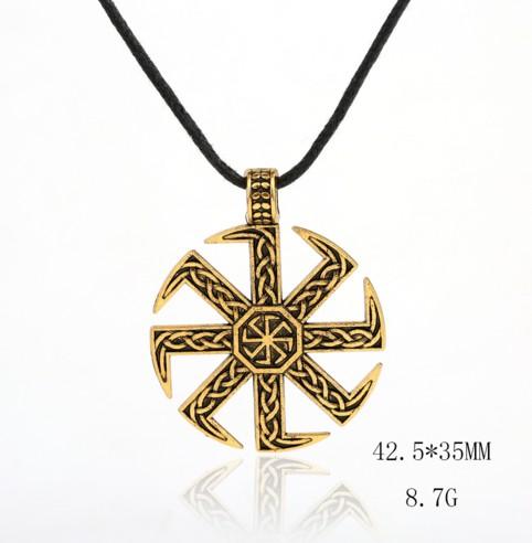 Viking Slavic Amulet Pagan Solar Sun Symbol Slavic Wheel Nordic Amulet Necklace Men Jewelry Drop Shipping