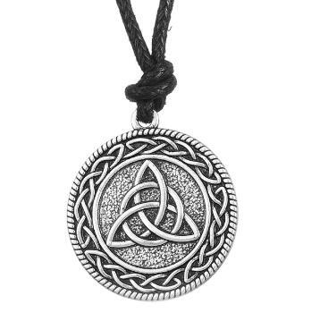 lemegeton Punk Knotwork Triquetra Trinity Fashion Rope Ethnic Necklace Women Vintage Accessories Pendant Wicca Pagan Jewelry