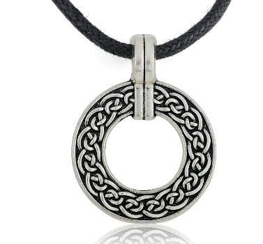 lemegeton Vintage Zinc Alloy Punk Rock style Circular Knots Pendant Religious Rope Chain Fashion Pendant Necklace