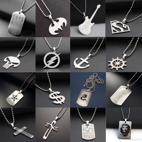 Fashion Stainless Steel 316L Army Dog Tag Men Necklace CS Games Pendant Necklaces Charms Jewelry for Man Superhero Necklaces Fans Nice Gift