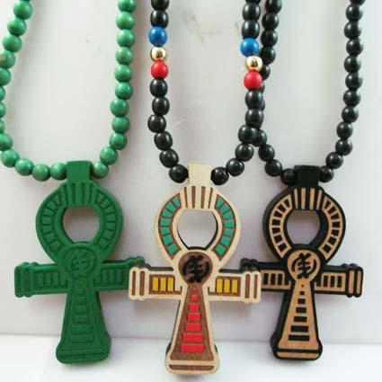 Wholesale-ANKH Egyptian Power of Life Good Wood Hip Hop Goodwood Fashion Necklace