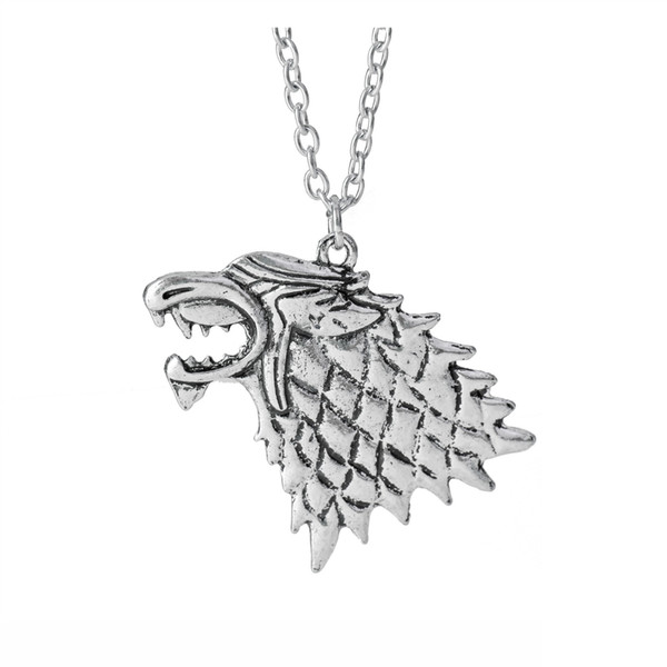 Game of Thrones Necklace Winterfell Stark Wolf Necklace Pendant Designer Necklace for Women men Fashion jewelry 160544