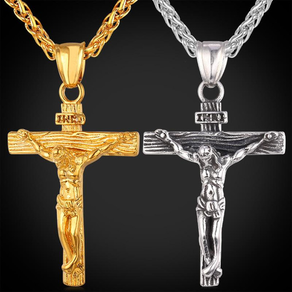 Men's Crucifix Pendant Stainless Steel Jewelry 