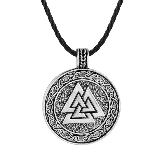 5pcs/lot Retro The Valknut Viking Necklace Pendant Scandinavian Norse Vikings Charms Knot Cross NSlavic Kolovrat Symbol Pendant Men Necklace