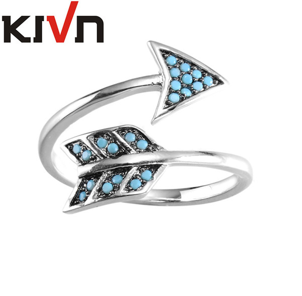 KIVN Fashion Jewelry Delicate Adjustable Pave CZ Cubic Zirconia Bridal Wedding Cupids Arrow Rings for Women Girls Birthday Gifts