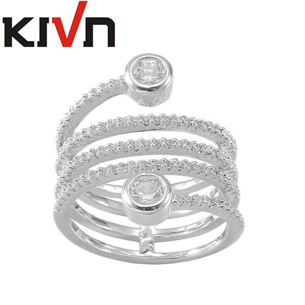 KIVN Fashion Jewelry Luxury Pave CZ Cubic Zirconia Wedding Bridal Engagement Rings for Women Mothers Birthday Christmas Gifts