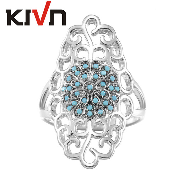 KIVN Fashion Jewelry Pave CZ Cubic Zirconia Filigree Antique Vintage Wedding Rings for Women Birthday Girls Mothers Day Gifts