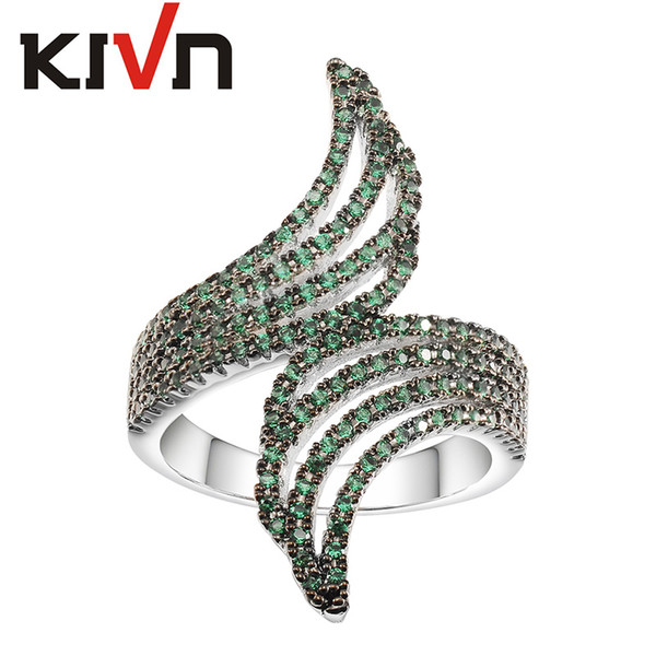 KIVN Fashion Jewelry Delicate CZ Cubic Zirconia Wedding Bridal Engagement Rings for Women Mothers Day Birthday Christmas Gift