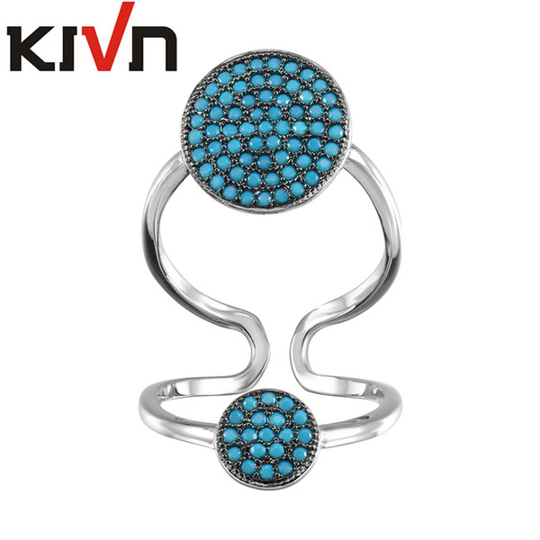 KIVN Fashion Jewelry Luxury Adjustable Pave CZ Cubic Zirconia Wedding Engagement Rings for Women Brithday gift free shipping