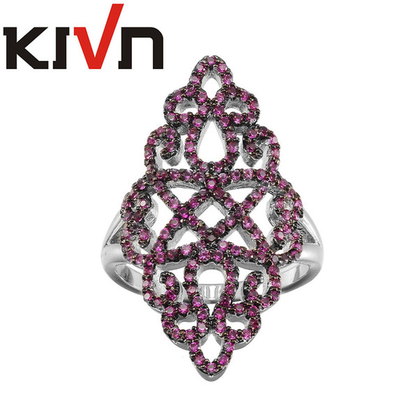 KIVN Fashion Jewelry Elegant Luxury Pave CZ Cubic Zirconia Rings for Women Girls Christmas Mothers Day Promotion Birthday Gifts