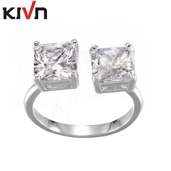 KIVN Womens Fashion Jewelry Luxury Adjustable CZ Cubic Zirconia Rings Promotional Mothers Day Birthday Christmas Gifts