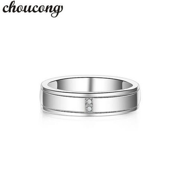 choucong new fashion Men finger ring 5A Zircon Cz 925 Sterling silver male Emgagement Wedding Band Ring for father gift