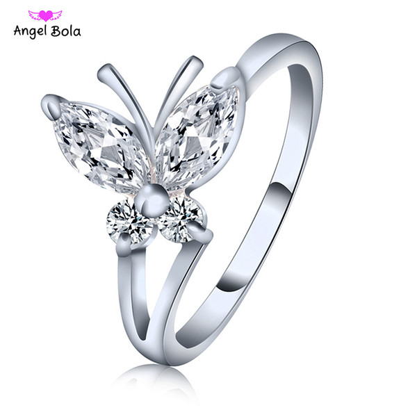 Silver Ring for Women White Cubic Zirconia CZ Stone Women Ring Pure 925 Sterling Silver Party Fashion Jewelry