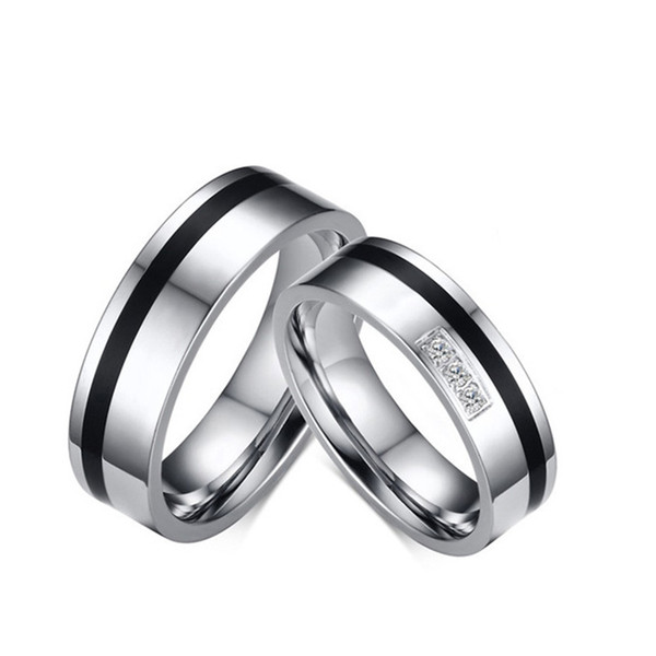 Couple Rings Wedding Bands Silvery Color Stainless Steel Women Men Lovers Romantic Trendy Alliance Engagement Finger Fashion Jewelry