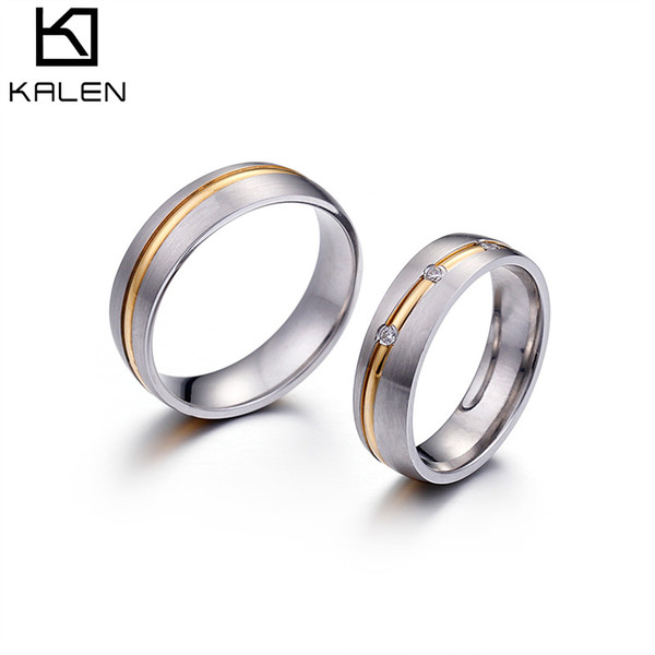 Rings For Lover Romantic Wedding Stainless Steel Couple Rings For Engagement Party Jewelry Wedding Bands (US Size #5 to #12)