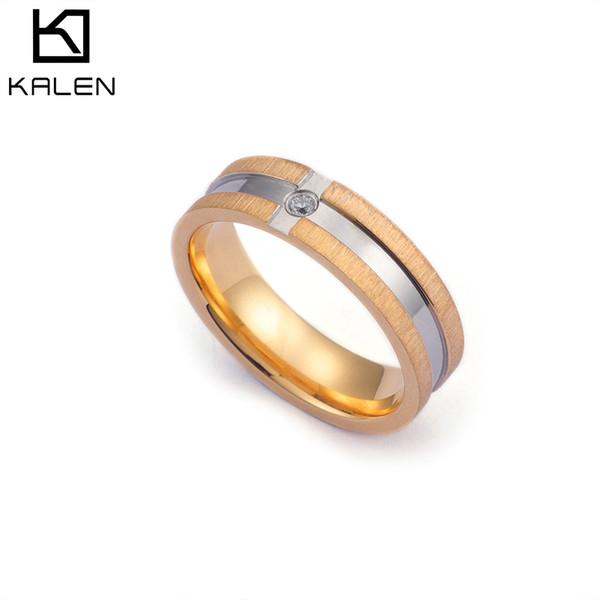 Rings For Men 2018 Gold Black Color Stainless Steel Fashion KALEN (US Size #6 To #12)