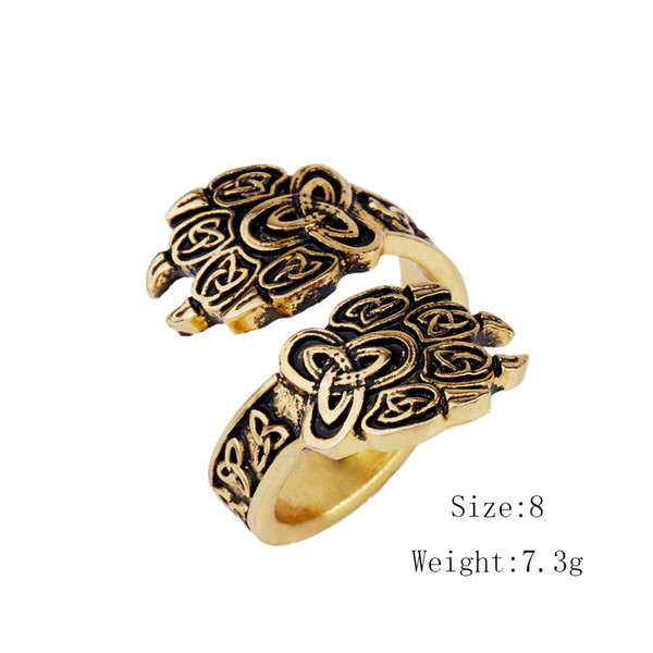 Lemegeton Wholesale Hotsale Viking Bear Claw Wolf Paw Open Ring Celtic Knot Trinity Punk Rock Jewelry for Men Free Shipping