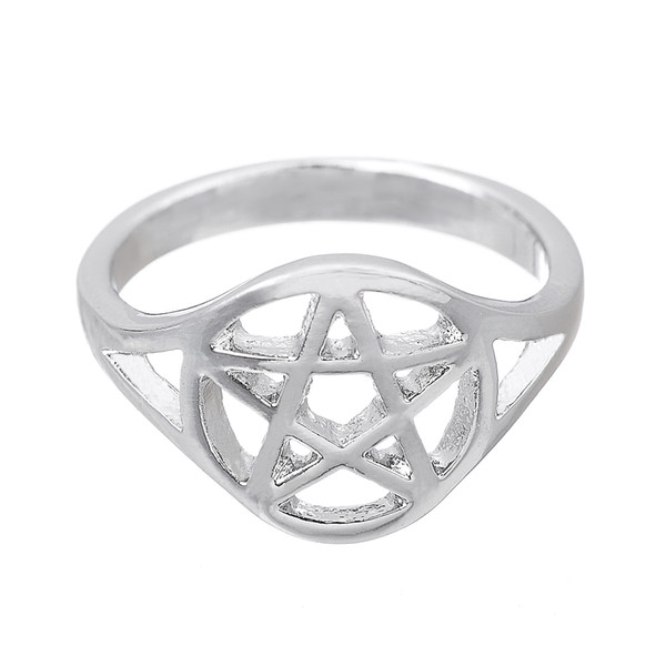 lemegeton Bulgaria Punk Wicca Pentagram Ring Jewelry Star of David Antique Men Fashion Male Rings for Dropship Suppliers