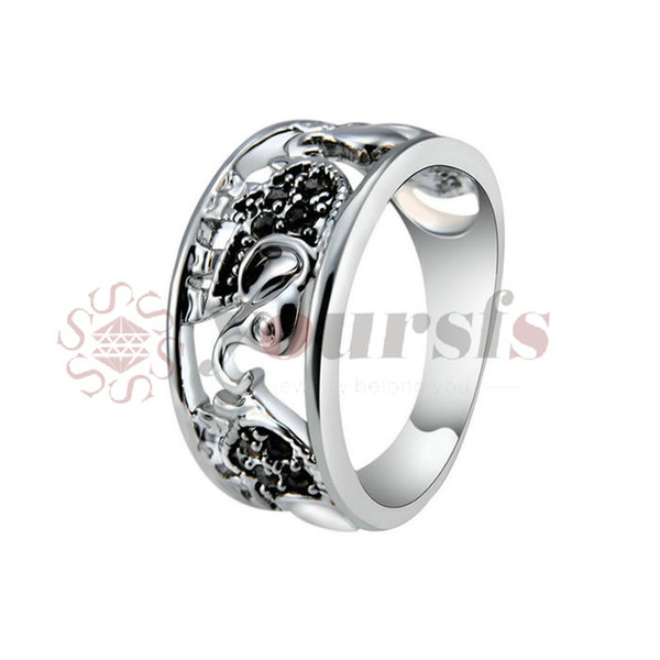 Yoursfs Embossed Elephant Ring Chinese Style Fashion Men Women Personality TITANIUM Steel Animal Jewelr