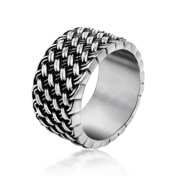 Titanium Steel Ring Retro Love Intertwined Ring Retro Knitting Men 's Individuality Dominance Rings Factory Direct