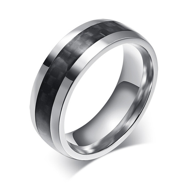 ORSA Hot-sale Punk Style Ring of Male Gift New Fashion Carbon Fiber Titanium Steel Men's Ring OTR88