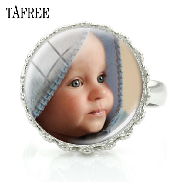 TAFREE Personalized Custom Rings Photo Of Your Mum Dad Baby Children Grandpa Parents Custom designed Photo Jewelry NA01