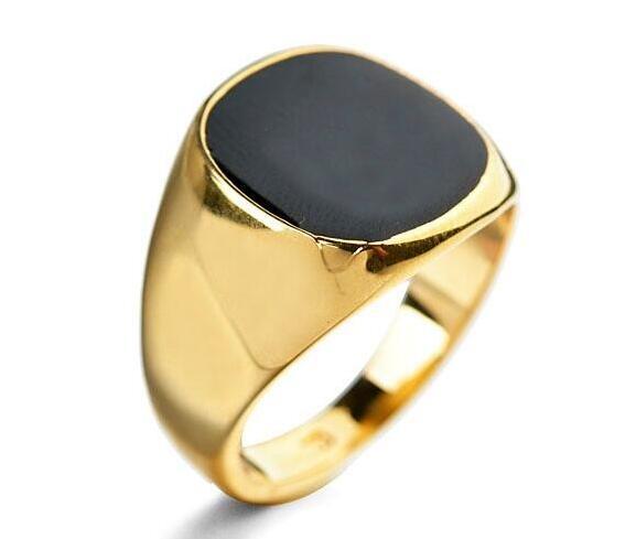 New Fashion High Quality 18K Gold and Silver Plated Enamel Men Ring for Male Boy Man Ring Anel Fashion Health Jewelry