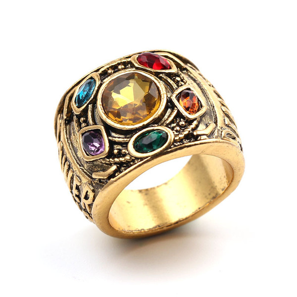 Marvel Avengers thanos Rings pendant men Infinity Gauntlet bague homme anillos mujer women crystal Jewelry