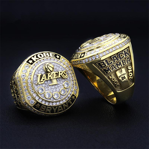 Vintage kobe retirement championship rings gold silver color basketball gemstone ring for fans collect souvenirs mens diamond rings jewelry