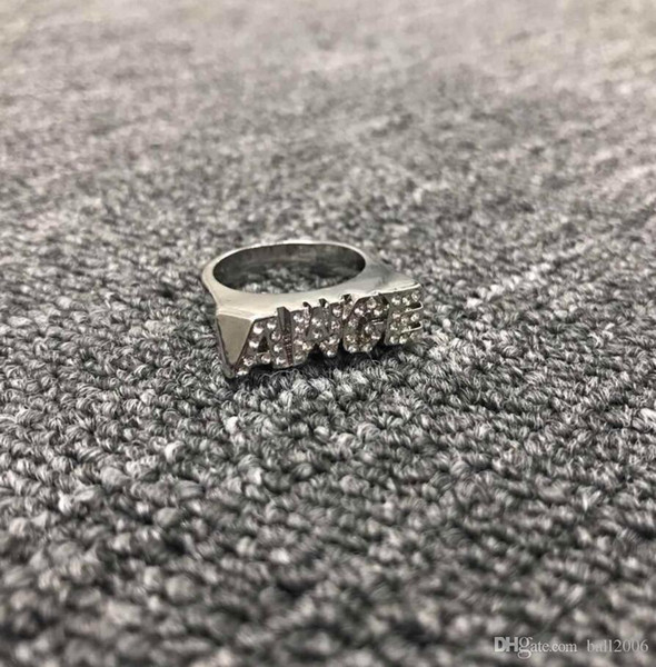 AWGE classic letter ring finger ring ASAP ROCKY with gold and silver two-color spot drilling smooth surface