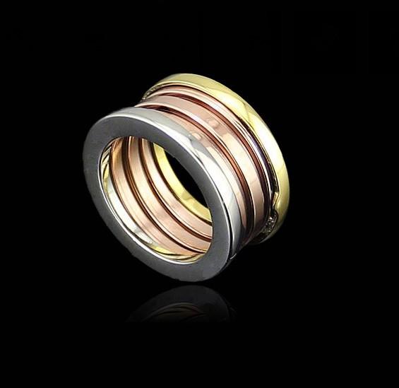 Fashion Titanium Stainless Steel Elastic Multiwall 3 layer Rings, Mixed Yellow Gold/Rose Gold /Silver 3 Colors Women/Men Jewelry