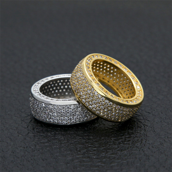 Zircon micro inlaid ring domineering men's diamond ring Hip Hop Top Quality Fashaion Hip Hop Accessories Wholesale US Size