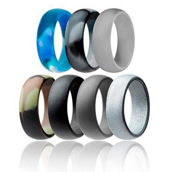 Silicone Wedding Ring Flexible Silicone O-ring Wedding Comfortable Fit Lightweigh Ring for Mens Multicolor Comfortable Design for Men