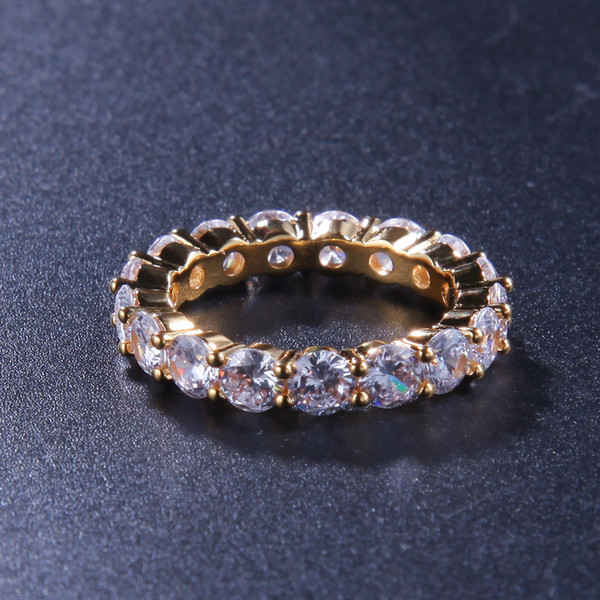 New hip hop Single row narrow section rings Couple Zircon Single Ring