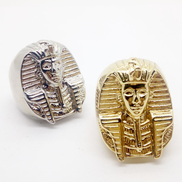 Mysterious Egyptian Pharaoh Rings for Mens Stainless Steel King Ring 2018 Male Punk Rings HiP-Hop Jewelry