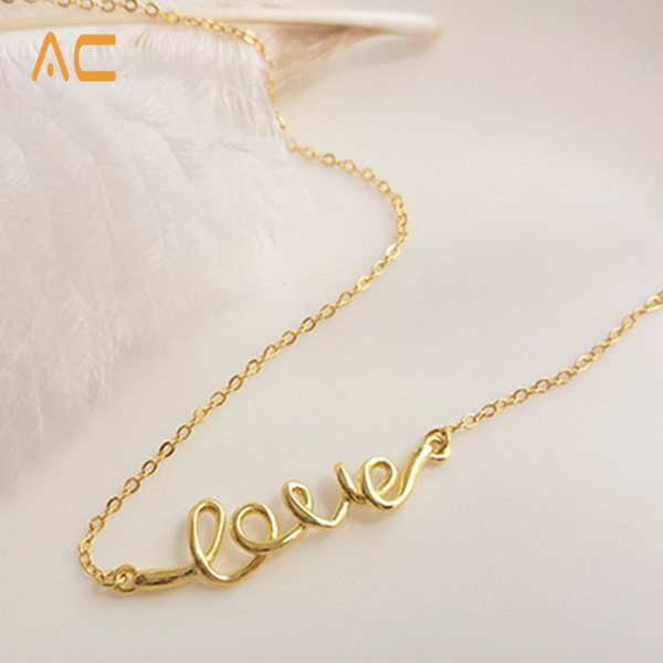 New arrival popular 925 silver LOVE letter pendant necklace jewelry for gift and daily wearing