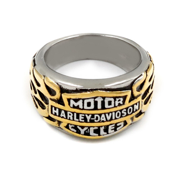 Puck Rock Silver Gold Rider Motorcycle Biker Ring Mens Retro Domineering Locomotive 316L Stainless Steel Ring Motor Biker Men Boys Ring