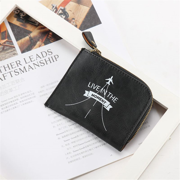 Zoukane Fashion Men Mini Wallet Ladies Zipper Coin Purse Multifunctional Small High Grade Coin Credit Card Key Ring Wallet CP02A