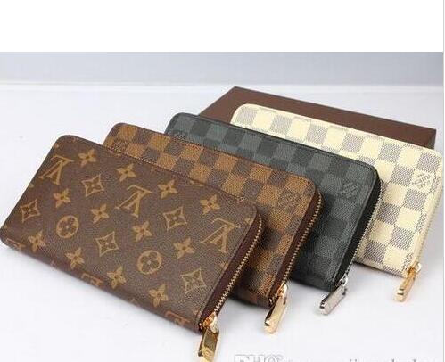 Hot zippy wallet High quality PU Leather Fashion designer clutch famous brand clutch water ripple wallet with box