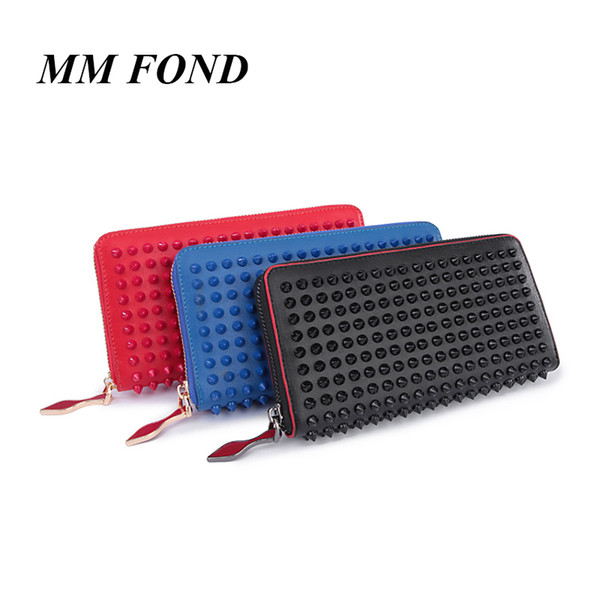 MM FOND over stud anti-rob unisex chic long size wallet super quality 3 color classical popular money purse hot money clip A198