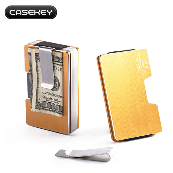 Minimalist Aluminum Money Clip Wallet for Female Stainless Metal Men Bills Slim Purses with RFID blocking Portable Money Clip