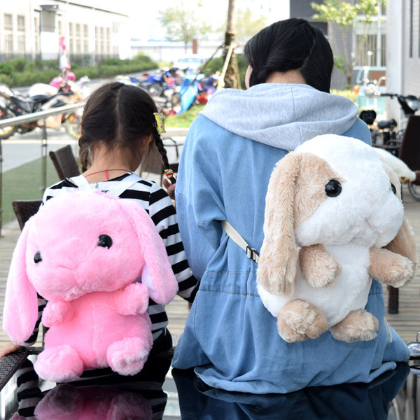 Hot Sale and Fashion Cartoon Plush Toy Rabbit Kindergarten Student Backpack Stuffed Animal Children Toy Bag