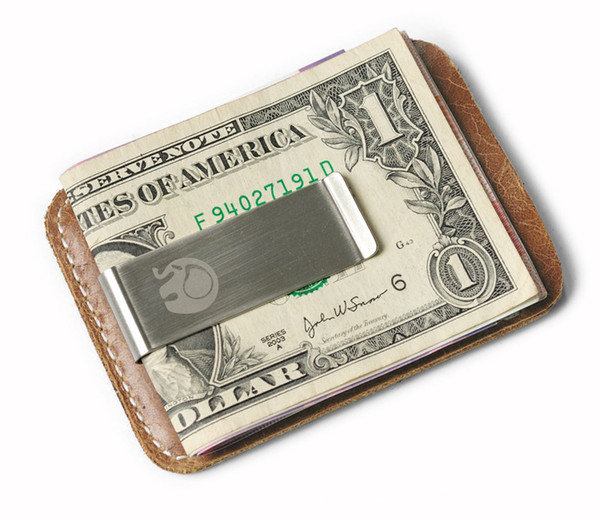 Vintage Genuine Leather Money Clip Crazy Horse Leather Slim Money Wallet For Men With Metal Money Clamp Credit Card Case Holder