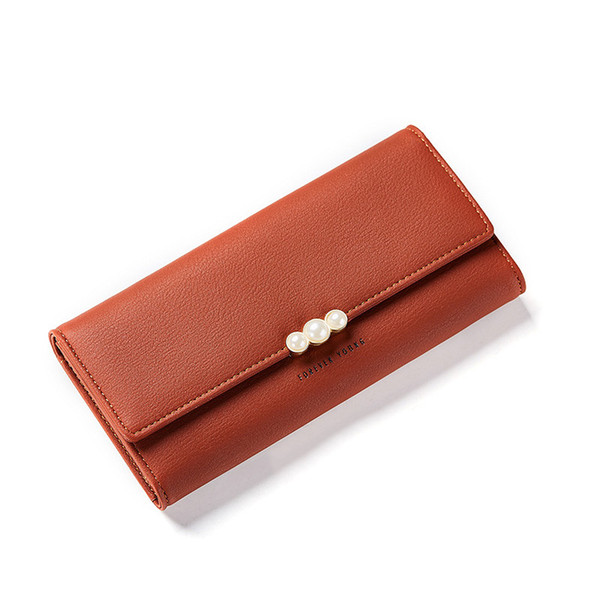 Women Girls PU Leather Wallet Long Triple Fold Purse Card Holder Wallets Handbag 88 Best Sale-WT